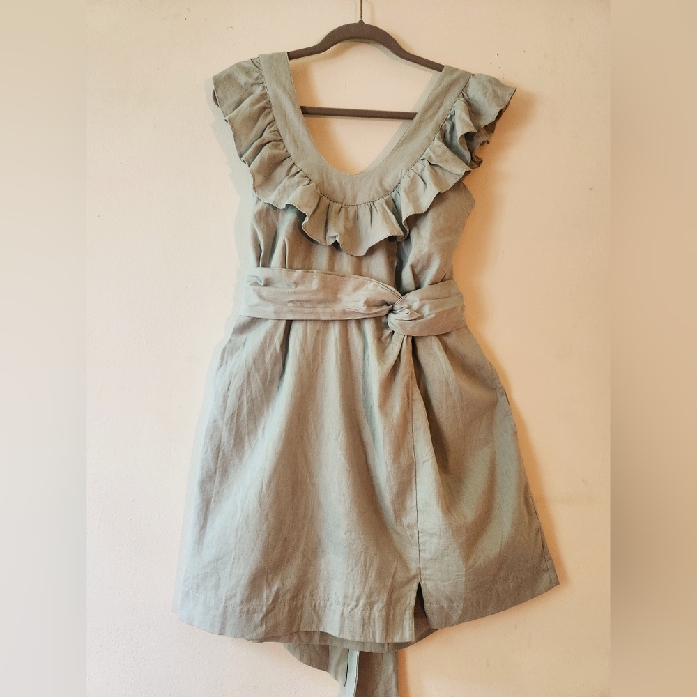 Free People Lara Blue Ruffle Mini L - Picture 4 of 8